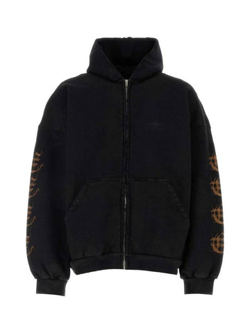 Heavy Metal Oversized Zip-Up Hoodie Black - BALENCIAGA - BALAAN 1