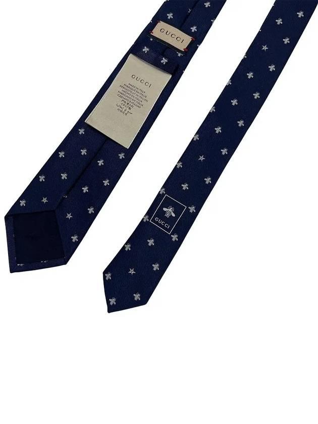 Bee Silk Tie Navy - GUCCI - BALAAN 6