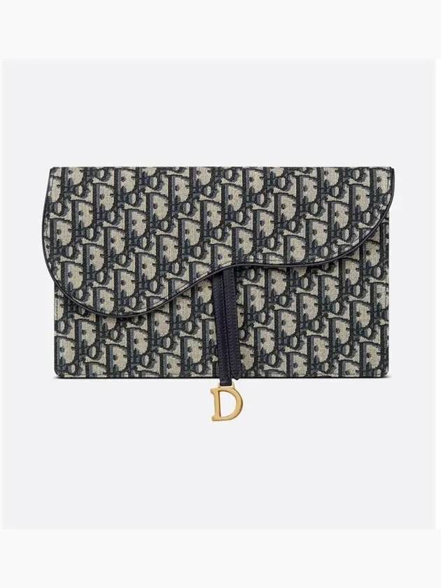 Saddle Pouch Blue  Oblique Jacquard - DIOR - BALAAN 2