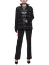 Padded Wool Cardigan Black - MONCLER - BALAAN 4