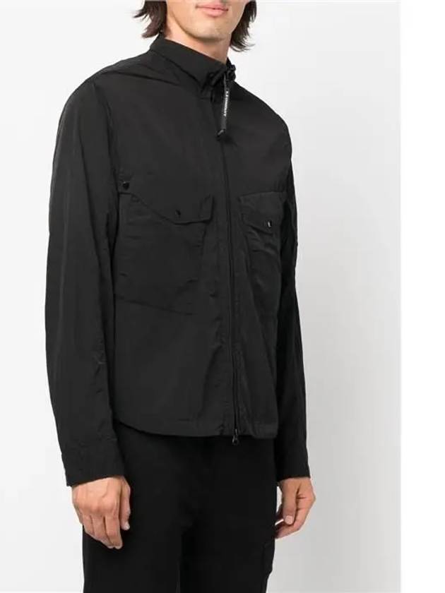 Chrome R Lens Wappen Overshirt Zip-Up Jacket Black - CP COMPANY - BALAAN 4