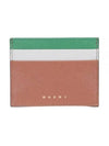 Saffiano Color Block Card Wallet Brown - MARNI - BALAAN 2