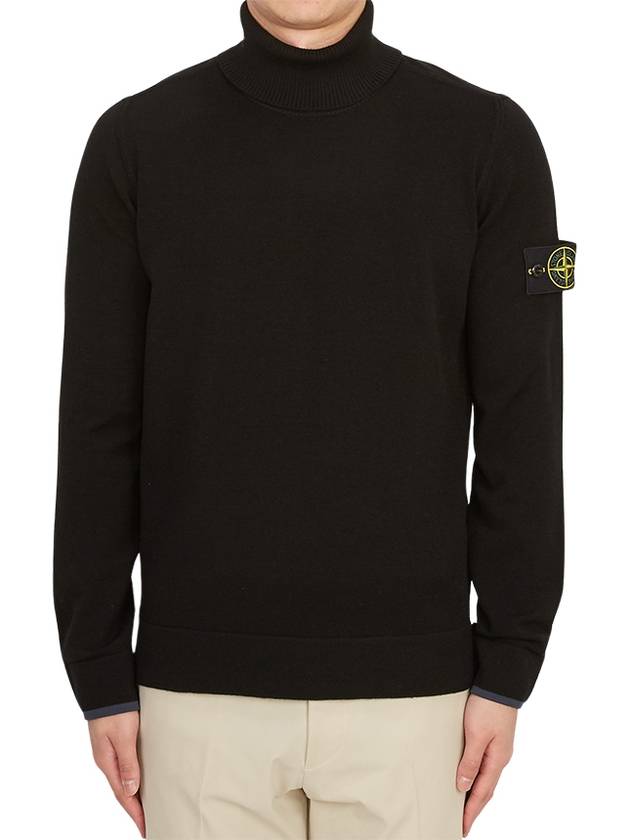 Wappen Patch Wool Turtleneck Black - STONE ISLAND - BALAAN 2