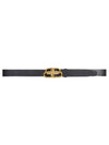 BB Logo Leather Belt Black - BALENCIAGA - BALAAN 2