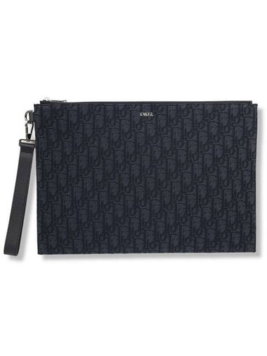 A4 Pouch Black  Oblique Jacquard - DIOR - BALAAN 1