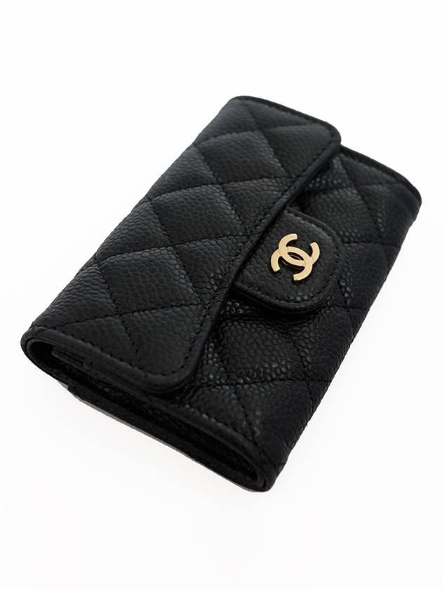 Classic Grained Calfskin Card Wallet Black - CHANEL - BALAAN 4