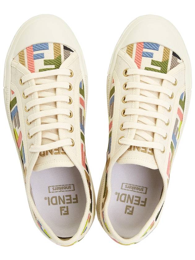 Domino Embroidered FF Logo Low-Top Sneakers - FENDI - BALAAN 3