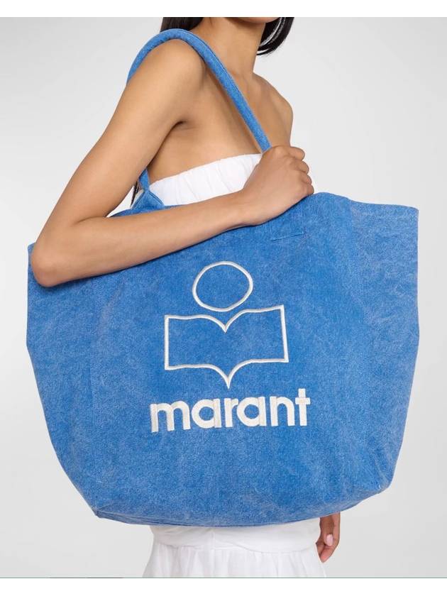 Yenky Embroidered Logo Large Shopper Tote Bag Blue - ISABEL MARANT - BALAAN 9