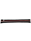 Tricolor Logo Patch Stripe Fringe Wool Muffler Black - MONCLER - BALAAN 7