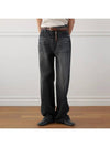 Classic Straight Denim Wide Pants Grey - NOIRER FOR WOMEN - BALAAN 1