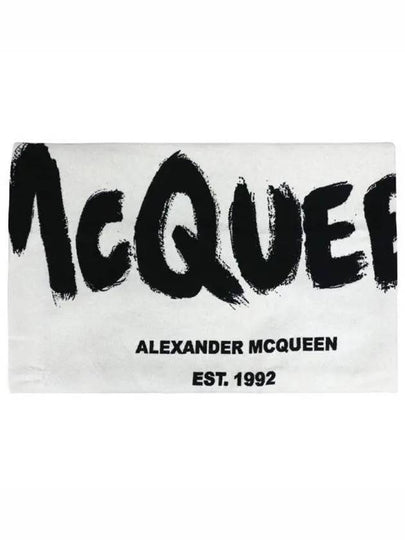 Logo Wool Shawl Muffler Grey - ALEXANDER MCQUEEN - BALAAN 2