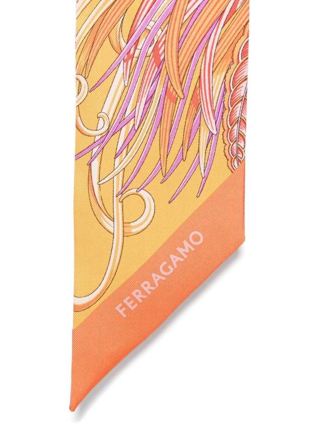 Animals Print Mini Scarf Orange - SALVATORE FERRAGAMO - BALAAN 3