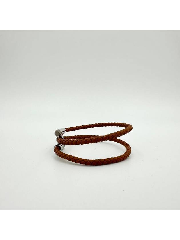 Tournis Tresse Bracelet Brown - HERMES - BALAAN 6