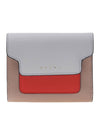 Saffiano Tri-Fold Half Wallet Grey - MARNI - BALAAN 1