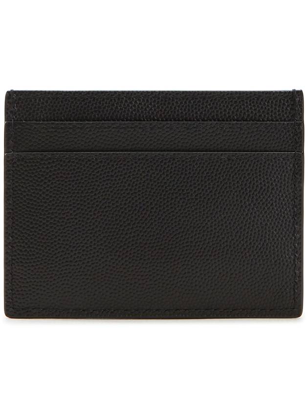 Embossed Leather Card Wallet Black - SAINT LAURENT - BALAAN 3