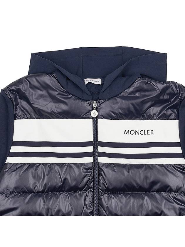 Logo Cotton Zip Up Hoodie Navy - MONCLER - BALAAN 4