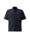 Cotton Rip-Stop Short Sleeve Shirt Navy - CP COMPANY - BALAAN 2