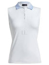 Women's Pleated Collar Sleeveless PK Shirt White - G/FORE - BALAAN 2