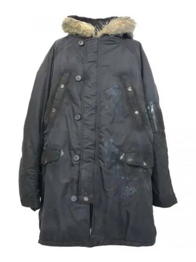 Fur Hooded Military Parka Black - BALENCIAGA - BALAAN 2