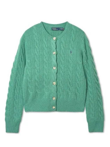 Cable knit wool cashmere cardigan green - POLO RALPH LAUREN - BALAAN 1