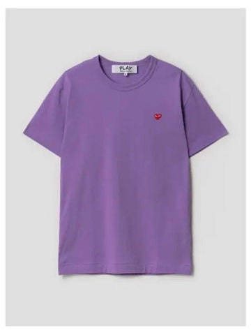 Men s Small Red Heart Waffen T Shirt Purple Domestic Product - COMME DES GARCONS PLAY - BALAAN 1