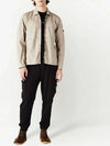 Wappen Patch Double Pocket Cotton Zip-Up Jacket Beige - STONE ISLAND - BALAAN 4