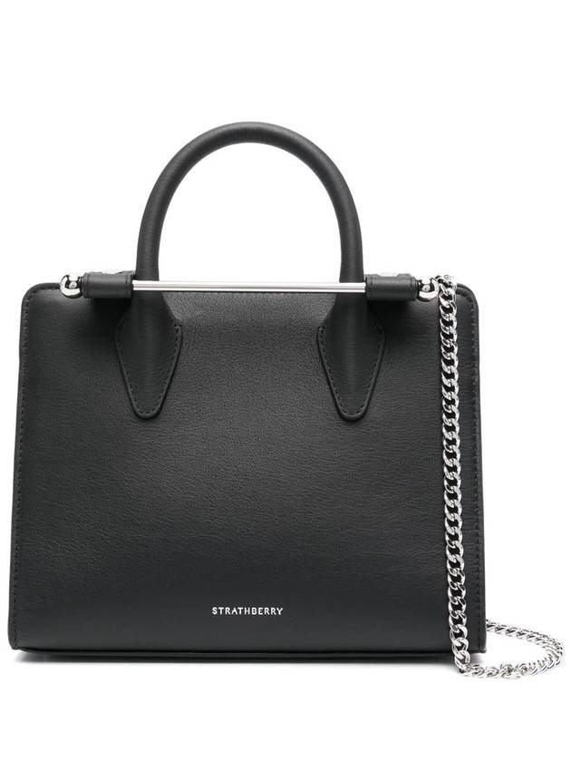 Strathberry Mini Tote Leather Black - Silver Hardware Bags - STRATHBERRY - BALAAN 1