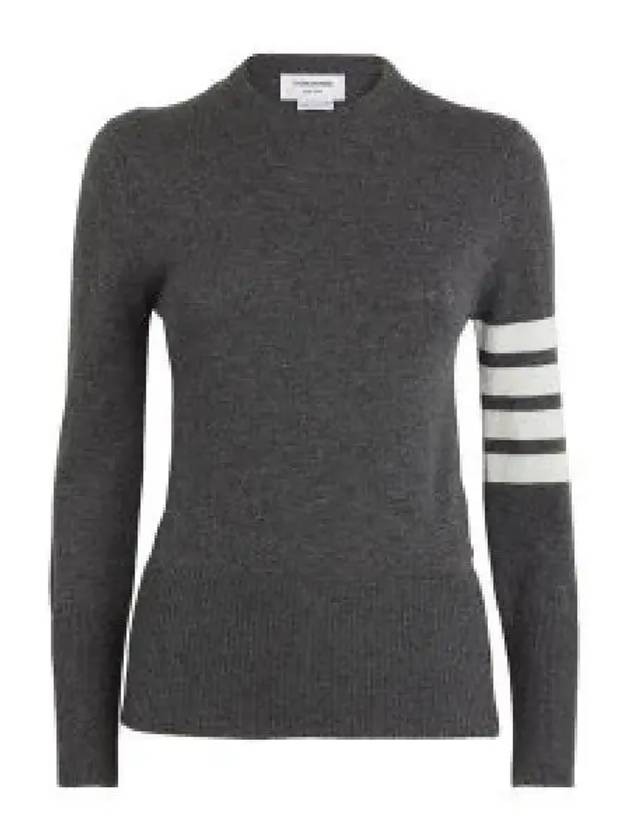 Women's 4 Bar Classic Cashmere Pullover Knit Top Grey - THOM BROWNE - BALAAN 2