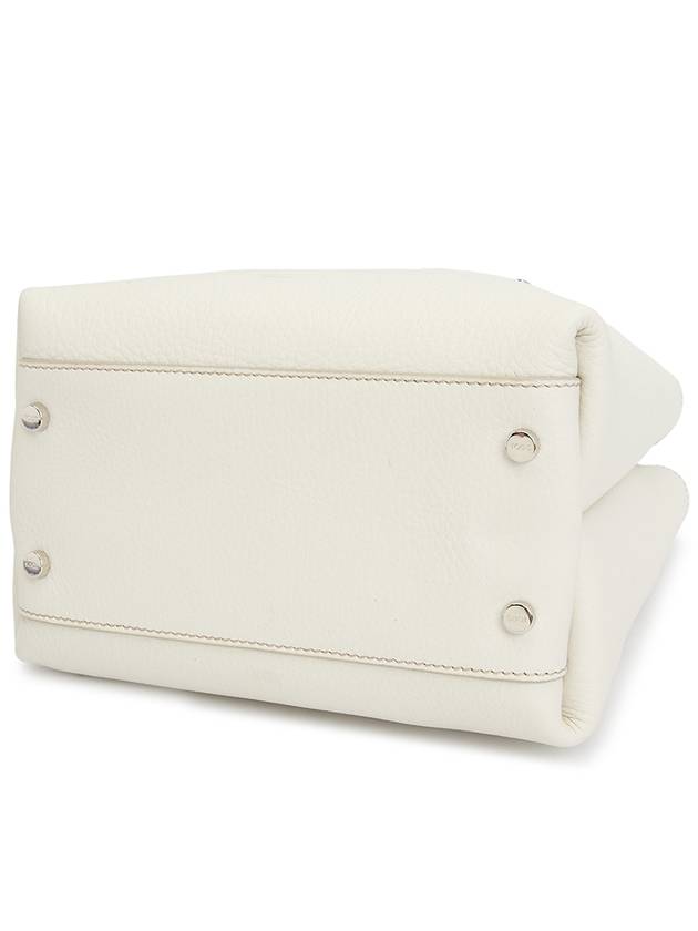 Logo Mini Leather Tote Bag White - TOD'S - BALAAN 6