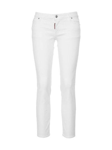 Women Cool Girl BULL RTD Super Stretch Skinny Jeans White - DSQUARED2 - BALAAN 1