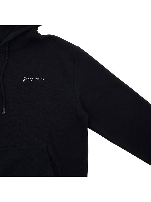 Le Brode Logo Cotton Hoodie Black - JACQUEMUS - BALAAN 5