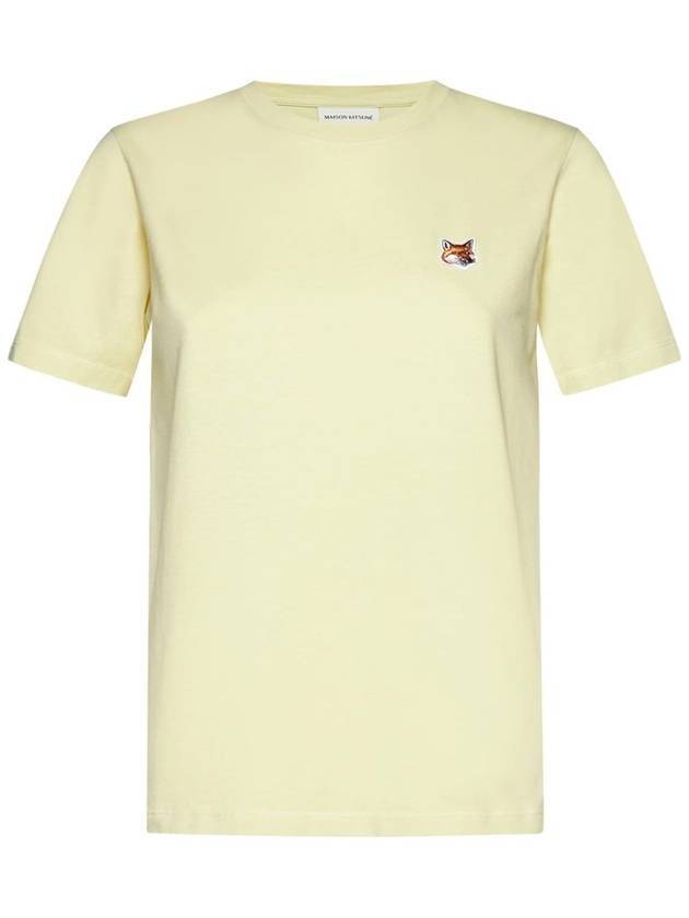 Fox Head Patch Regular Short Sleeve T-Shirt Chalk Yellow - MAISON KITSUNE - BALAAN 1