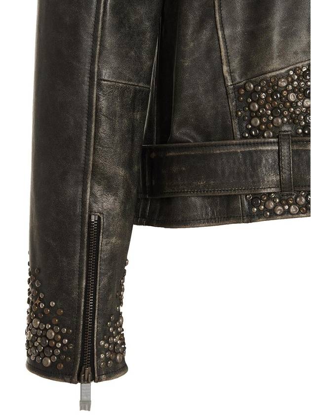 Golden Goose Distressed Leather Biker Jacket - GOLDEN GOOSE - BALAAN 4