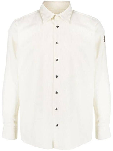 Men's Corduroy Slim Cut Long Sleeve Shirt White - MONCLER - BALAAN 1