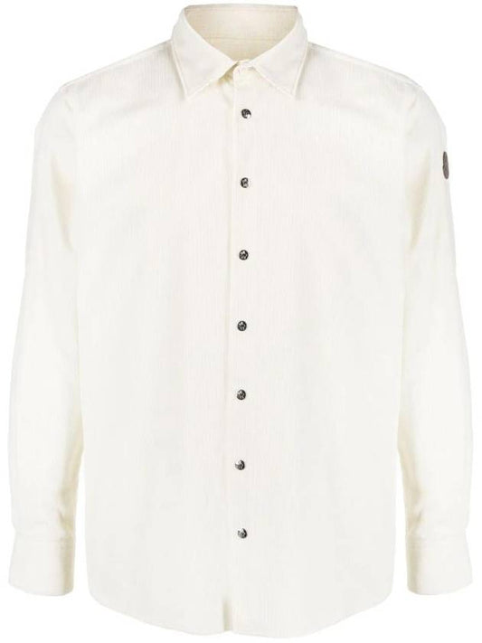 Men's Corduroy Slim Cut Long Sleeve Shirt White - MONCLER - BALAAN 1