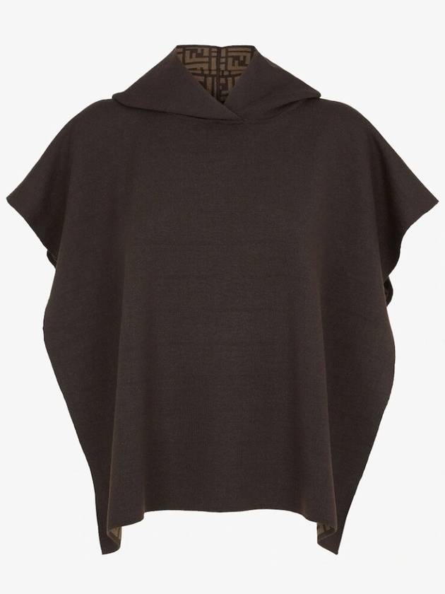 Wool Poncho Brown - FENDI - BALAAN 2