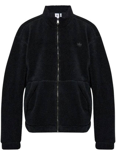 Premium Essentials Polar Fleece Zip Up Jacket Black - ADIDAS - BALAAN 1