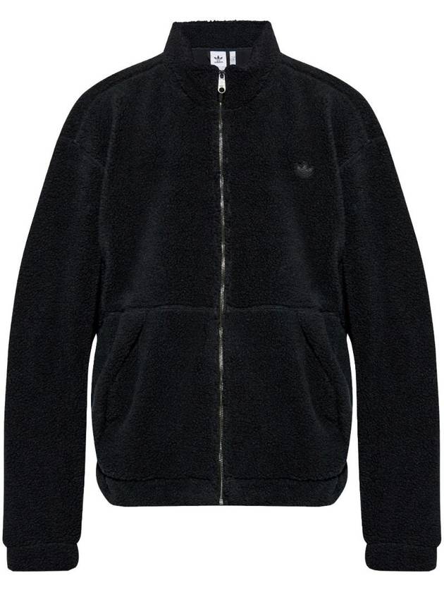 Premium Essentials Polar Fleece Zip Up Jacket Black - ADIDAS - BALAAN 1