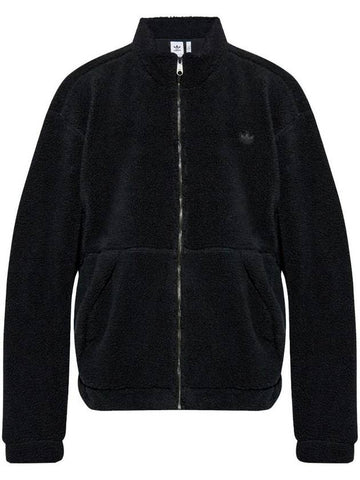 Premium Essentials Polar Fleece Zip Up Jacket Black - ADIDAS - BALAAN 1