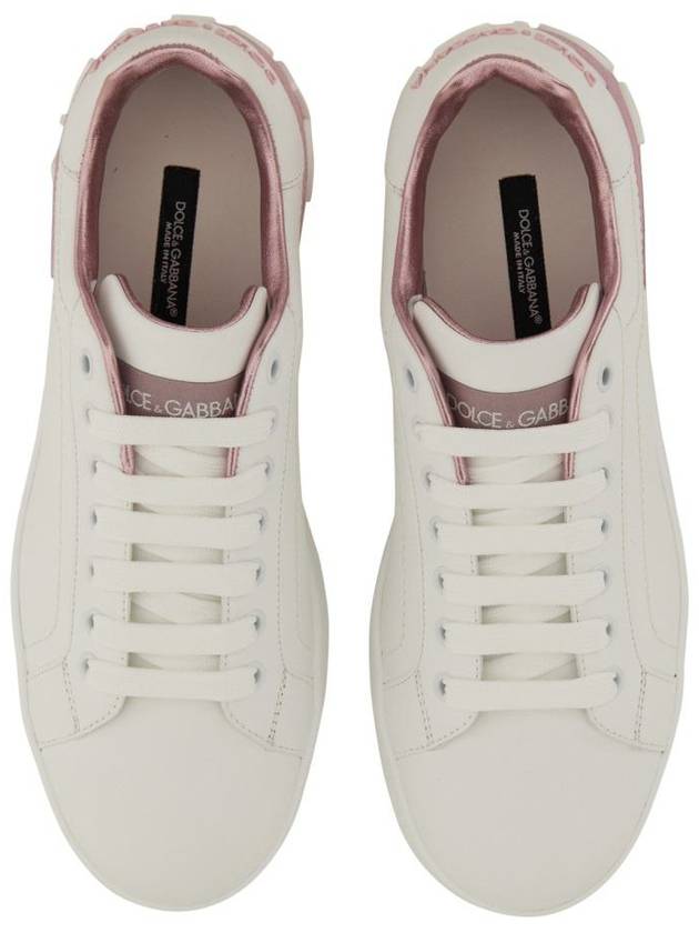 Portofino low-top sneakers white pink - DOLCE&GABBANA - BALAAN 6