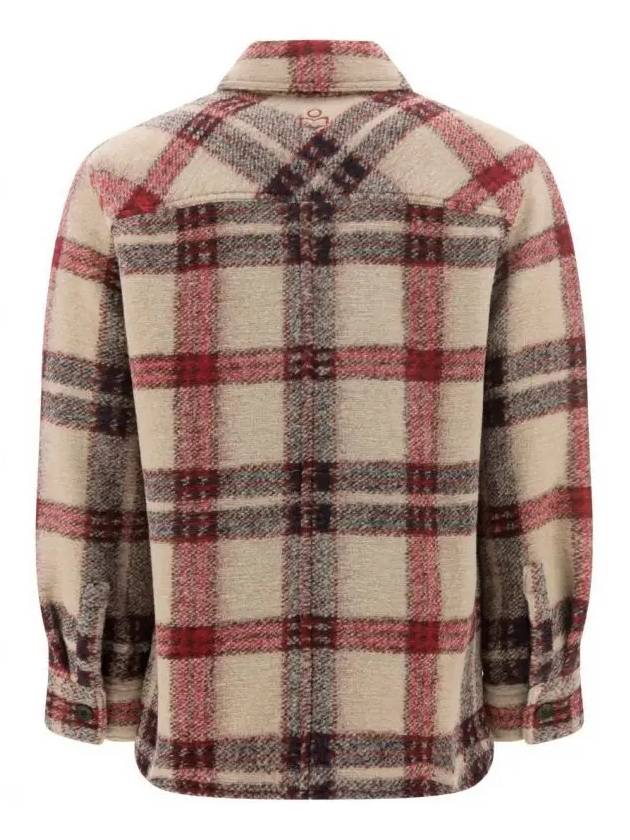 Kervont Check Shirt Jacket Burgundy - ISABEL MARANT - BALAAN 3