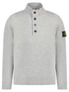 Wappen Patch Half Button Lambswool Knit Top Grey - STONE ISLAND - BALAAN 2