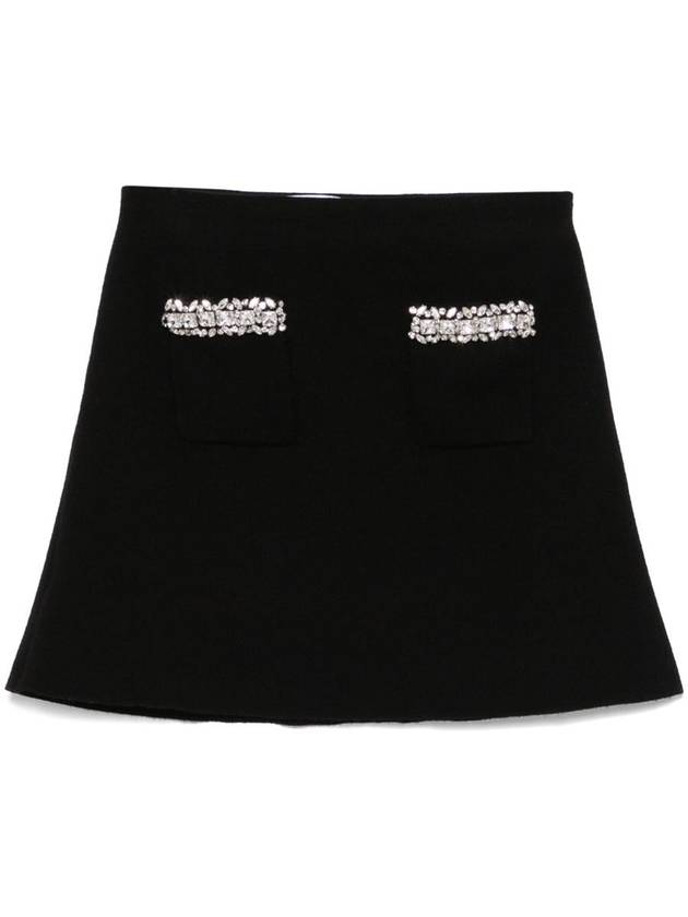 Self-Portrait Black Knit Embellished Mini Skirt Clothing - SELF PORTRAIT - BALAAN 1