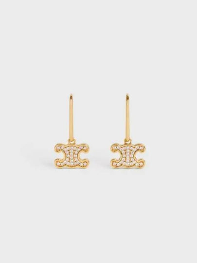 Triomphe Rhinestone Earrings Gold - CELINE - BALAAN 2