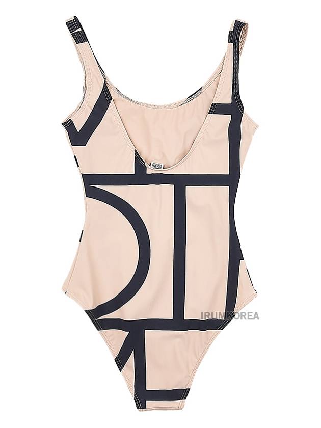 Monogram One-Piece Swimsuit Beige - TOTEME - BALAAN 3