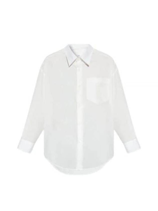 Boxy Fit Poplin Long Sleeve Shirt Natural White - AMI - BALAAN 2