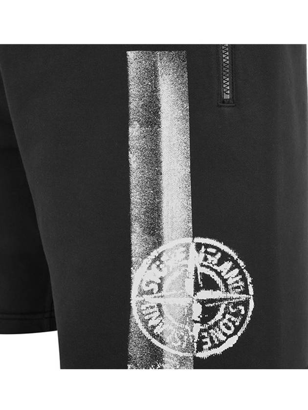 Washing Wappen Logo Training Cotton Shorts Black - STONE ISLAND - BALAAN 6