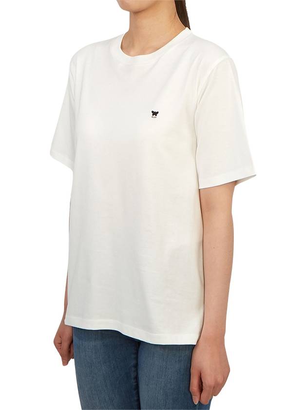 Deodara Side Slit Cotton Short Sleeve T-shirt White - MAX MARA - BALAAN 3