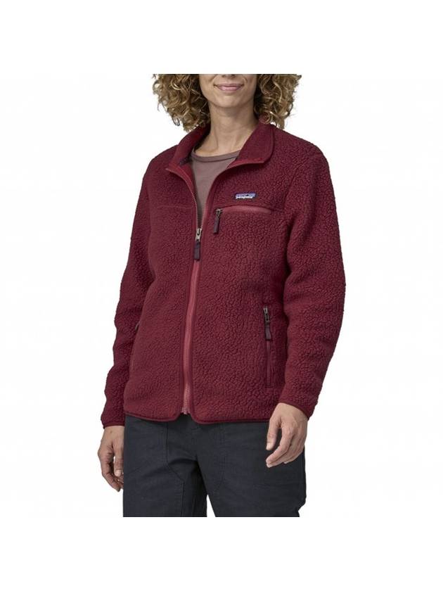 Women's Retro Pile Fleece Zip-up Jacket Red - PATAGONIA - BALAAN 1