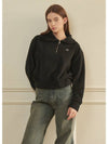 Women's Benini Fleece Half Zip-Up Sweatshirt Black - MICANE - BALAAN 2